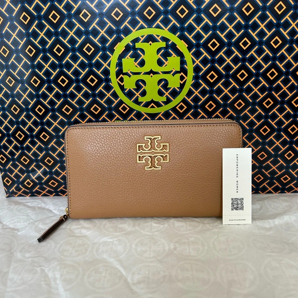 Tory Burch Handbags - Tory Burch Britten Continental Wallet Tiramisu Gold Tan Brown